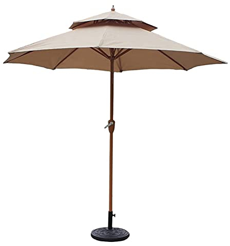 Gartenschirme, Sonnenschirme, Sonnenschutz, Uv50+, UV-Schutz, Sonnenschirm mit Kurbel, für Grill am Strand, Pool, leicht zu tragen, 4 Farben (Farbe: Khaki)