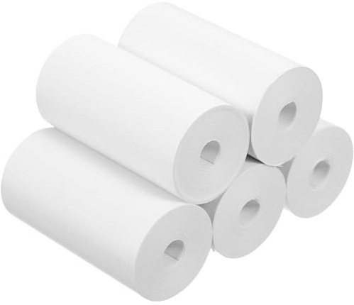EXCEART 5rollen Thermal Printer Paper Ohne Kern Thermopapier Für Kassen Drucker Glatte Oberfläche Für Klare Drucke Einsetzbar