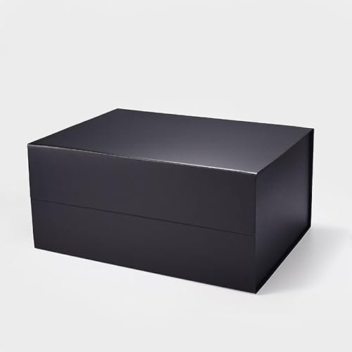 Geoto A3 tiefe Größe, 23,5 x 17,9 x 8,9 cm, luxuriös, starr, faltbarer Magnetverschluss, weiß-schwarzer Magnet, Geschenkverpackung, Boxen (schwarz)