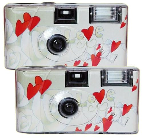 PHOTO PORST 2 x 1A TopShot Flying Hearts édition Appareil Photo jetable (27 Photos, Flash, Paquet de 2)