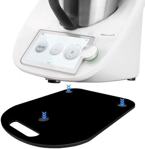 Base Tavola Scorrevole per Bimby TM6/ TM5, Vassoio Scorrevole per Thermomix TM6 TM5 in Acrilico, Accessori per Bimby TM5 TM6, Facile da Spostare con Impugnatura, Nero