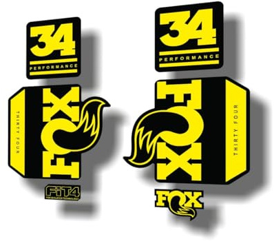 Autocollant de rechange pour fourche Fox 34 2020 Performance Series Jaune (mat)