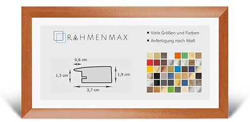 RahmenMax® Toskana Bilderrahmen Bildmaß 38x98 cm zum Aufhängen/Maßanfertigung möglich/MDF Posterrahmen in Terracotta mit Acrylglas klar/Puzzle Rahmen