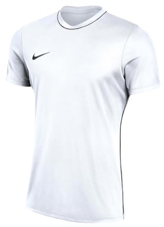 Nike Mens Dri-FIT Park 26 Athletic Moisture-Wicking Short Sleeve Soccer Shirt (Large, White/Black)