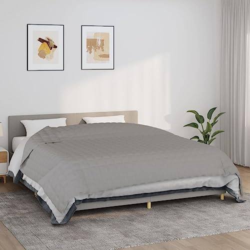 Snsowed Gewichtsdecke Grau 235x290 cm 15 kg Stoff, Bettdecke, Sommerdecke, Blanket, Steppdecke, Schwere Decke Zum Schlafen, Bettzeug - 350733