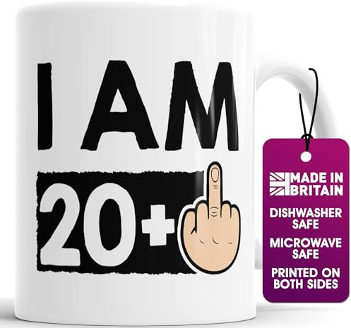 Funny 21st Birthday Mug – I AM 20+1 Rude Gift – Gag Coffee Cup for Men & Women – Milestone Birthday – Novelty Celebration Mug Turning 21 Years Old as a Joke - Dishwasher Microwave Safe (20+1)