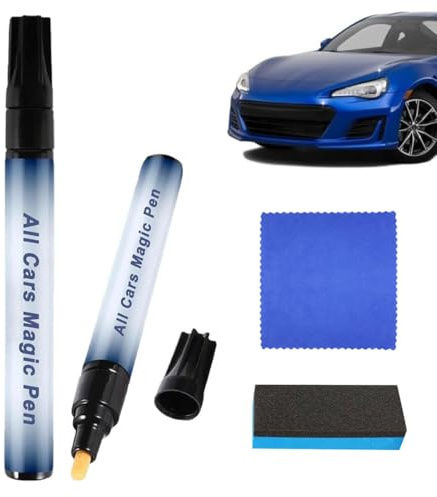 4 PCS Stylo Anti Rayure Voiture, Avec un chiffon et une éponge, Stylo Anti-Rayures, Stylo de réparation de rayures pour peinture automobile et mobilier, vernis de protection