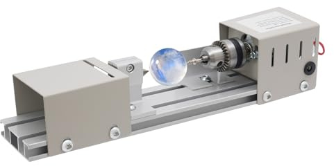 Mini tornio per legno, 96 W, tornio da tavolo da 4000-9000 giri/min (7 livelli), in metallo con 6 strumenti per incisione, compatto per fai da te, fai da te e intaglio in legno