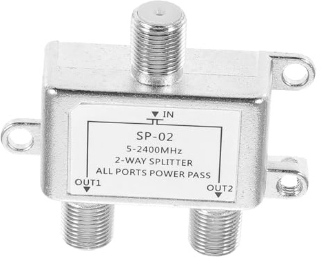 Kisangel Coaxial Cable Splitter Frequency Support for Cable Tv and Amplified Antennas Compatible with Catv System and Reliable Signal Distributor