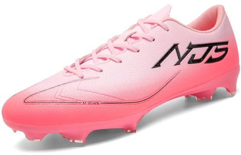NUTTOPL Scarpe da Calcio Uomo Teenager Training All'aperto Sportivo Scarpe da Ginnastica da Erba Scarpe da Calcio per Competizioni Professionali Leggera e Traspirante Unisex Rosa 39 EU