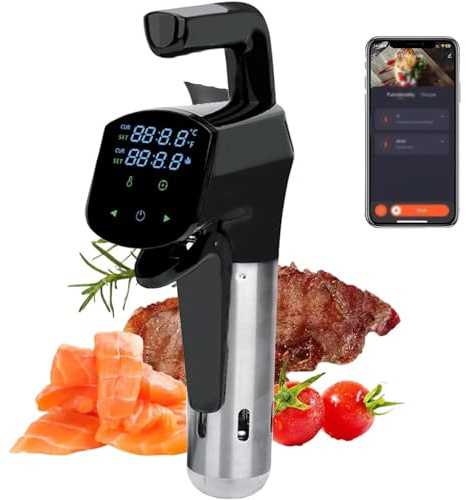 TUPOSTAR Cocedor Sous Vide, Kit EléCtrico Sous Vide De 1800 W, con Pantalla Digital Led, Control De Temperatura Y Tiempo, Circulador De InmersióN TéRmica,Negro