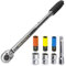 HASKYY 8tlg. 1/2 Drehmomentschlüssel-Set 28-210 Nm I 17 19 21mm Schlagschrauber-Nüsse Set - Schoneinsätze I Drehmoment-Schlüssel I