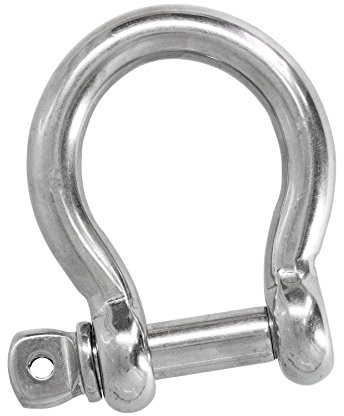 HEAVYTOOL Schäkel geschweift 4mm Edelstahl V4A AISI 316 (2 Stück) Bügelschäkel U-Schäkel Omega-Schäkel D-Bügelschäkel Rundschäkel