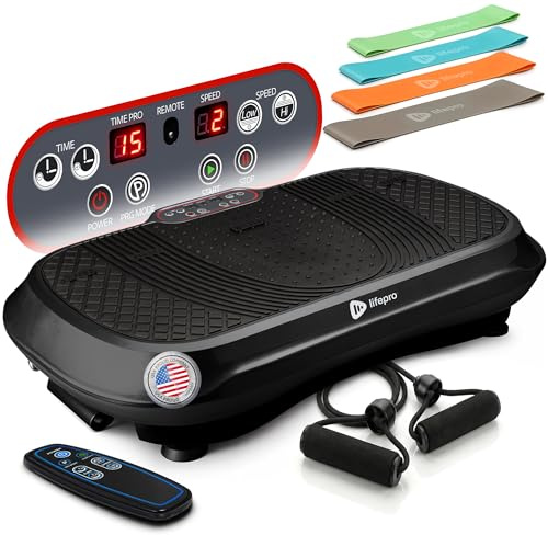 Lifepro Waver Vibration Plate Exercise Machine – High-Intensity Vibration Plate for Lymphatic Drainage – Full-Body Workout Vibrating Platform with Loop Bands – Fitness Equipment for Strength & Toning