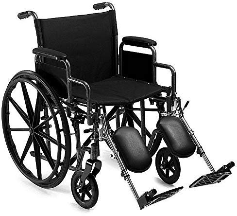 Heavy Duty Bariatric Folding Wheelchair Self Propelled Leg-Rests Strong Extra Wide 24 Seat