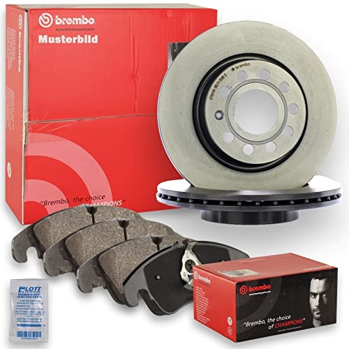ORIGINAL BREMBO BREMSSCHEIBEN + BREMBO BREMSBELÄGE BREMSBELAGSATZ KLÖTZE VORNE BREMSENKIT BREMSEN VORDERACHSE