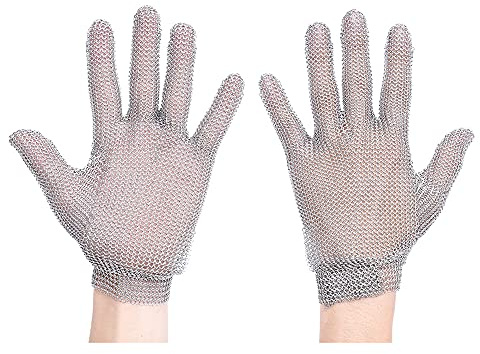 Portwest AC01 Chainmail Glove Stain Resistant | Silver, Small, CE Certified, UKCA Marked, EN 1082-1