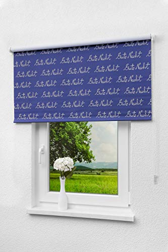 LYSEL Outlet - Verdunkelungsrollo Gute Nacht, (B x H) 142cm x 175cm in blau/dunkelblau