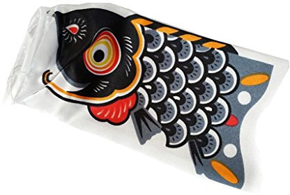 Inzopo Karpfenflagge Koinobori, japanischer Fisch, Koi Nobori Sailfish – Schwarz, 15 cm