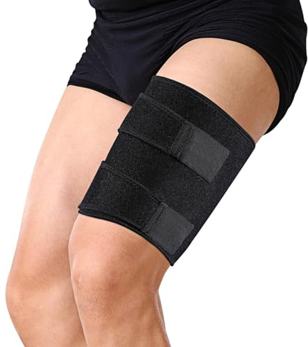Oberschenkelbandage Muskelfaserriss, Oberschenkelbandage Oberschenkel Bandage Kompression mit und Rutschfester Gurt für Oberschenkel und Ischiasnerven Schmerzlinderung