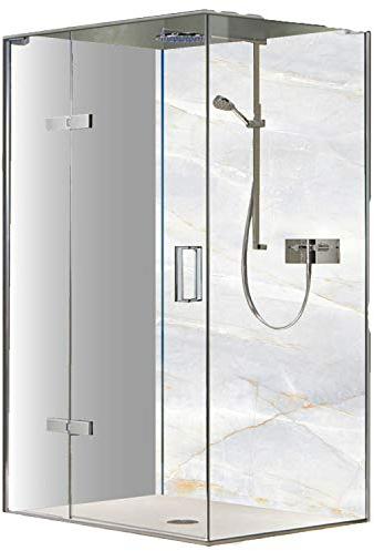 Original FLYERANDPRINT - SHOWER-PLATE, Alu-Dipond, OHNE FUGEN, Fliesenersatz, Duschrückwand, Wunschmaß, Dusche, Bad, Wandverkleidung, Wandverkleidung, DH-17-96 (Einzelplatte, 100 x 200 cm)