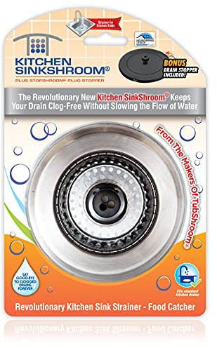 SinkShroom Revolutionary Clog-Free Sink Strainer Basket with Stopper, Stainless Steel