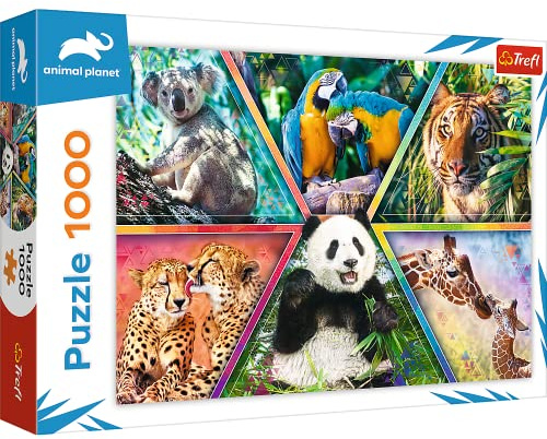 Trefl-Reino 1000 Piezas, Animales del Mundo, Marcos Coloridos, Rompecabezas, Pasatiempo Creativo, Regalo, Diversión, clásicos para Adultos y niños a Partir de 12 años Puzzle, Color, tierreich
