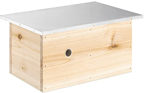 Navaris Hummelhaus aus Holz und Metall - 30x20x14,5cm Hummelkasten - Garten Nistkasten Insektenhotel für Hummeln - Nisthilfe Hummelhotel Hummelkiste