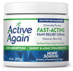 ACTIVE AGAIN Joint & Muscle Cream, 4oz | Clinically Proven for Joint Health and Mobility, Muscle, Back, Knee, Shoulder | Long Term Results| Doctor Approved | Made in USA