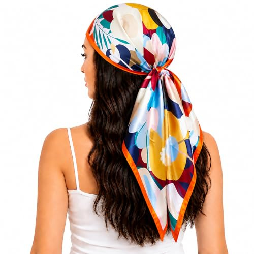 FAIRYGATE Seidentuch Damen 100 Seide Schal Seidenschal Damen Bandana Seidentuch Hochwertiger Halstuch Kopftuch 90 * 90cm 28025