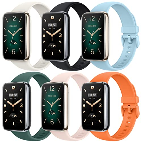 MONUARY 6 Piezas Correas Compatibles con Xiaomi Smart Band 7 Pro, Pulseras de Repuesto Deportivas de Colores, Suaves y Transpirables, Liberación Rápida