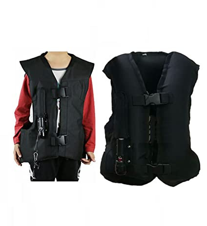 YXYMOTEFLY Gilet Airbag Équestre Enfant Veste D'airbag De Moto Boucle De Taille Ajustable Manteau De Concours D'équitation (Color : Nero, Size : L)
