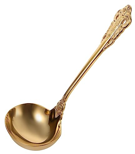 Und Aus Edelstahl Besteck Aus Edelstahl Kochlöffel Schöpfkelle Suppenkelle Zum Servieren Westernmesser Goldener Suppenlöffel