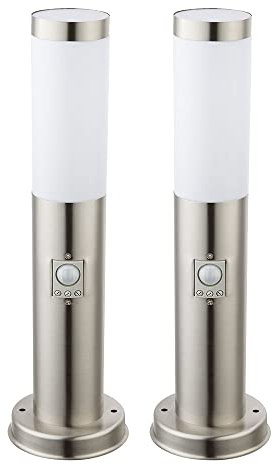etc-shop LED Wegeleuchte Außenleuchte mit Bewegungsmelder Stehlampe dimmbar mit Fernbedienung Gartenleuchte, RGB Farbwechsel, 8,5W 806lm warmweiß, DxH 12,7x45 cm, 2er