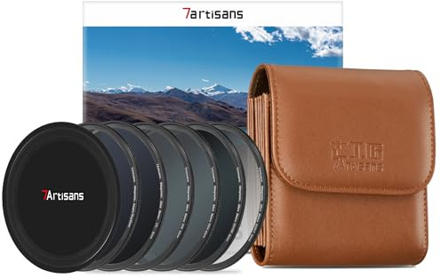 7artisans Nano Magnetic Filter UV Filter ND Light Reduction Filter/CPL Polarization Filter/GND Gradient Filter/Black Mist 1/4 Portrait Photography Filter Suitable for Lens(82mm 5-IN-1 Set)