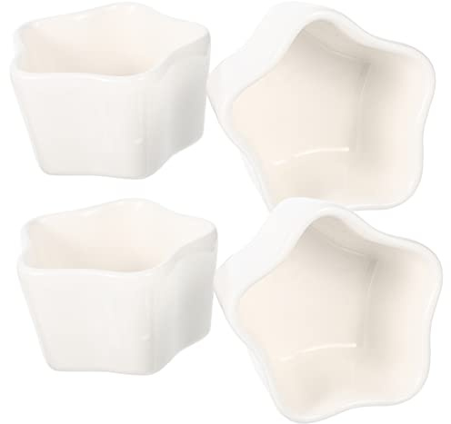 GRIRIW 4stücke Keramik-saucenschalen Stern-form Dip-schalen Kleine Keramikschalen Saucenbehälter Kompakt Leicht Stapelbar Für Vorspeisen Desserts Nüsse