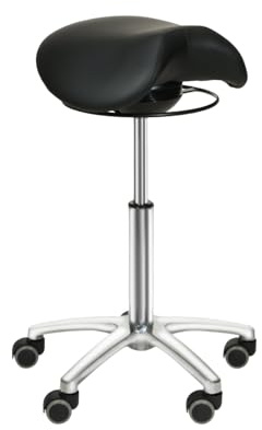 Teqler Sattelsitz-Hocker mit Schwing-Mechanismus schwarz