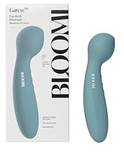 Bloomi Caress Massager - Silicone Device Massager Wand - Clit Stimulation & Clitoris - Waterproof - Female Wellness Deep Vibrations - 6”L