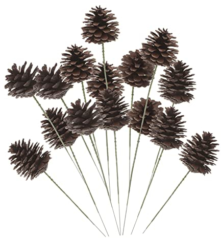 CORHAD 20 Stück Weihnachtszapfen Picks Für Weihnachtsdeko Künstliche Tannenzweige Kunststoffmaterialien Für Hochzeiten Und Feiertage Dekoration Für Fenster Und Türen