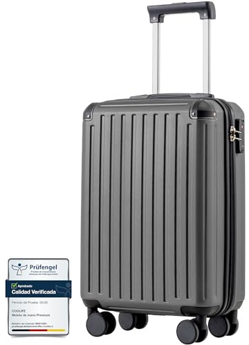 COOLIFE Ryanair Kabinenkoffer 55x35x20 cm EasyJet Handgepäck Koffer TSA | PC+ABS Hartschale,4 Doppelrollen, leicht, Bordgepäck–für Kurzurlaub, Städtetrips, Geschäftsreisen & Flugreisen, Kabinengepäck