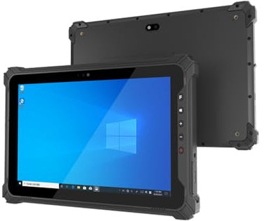 iEdge T10W-2D Rugged Windows Tablet, 10.1 Zoll Industrie Tablet mit 2D Scanner, N5100, 8GB+128GB, 4G LTE, GPS, BT5.0 Wi-Fi, Wasserdicht, 700nit Sonnenlicht lesbar für Outdoor, Unternehmen, Fahrzeug