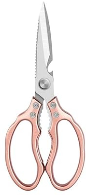 Kitchen Poultry Shears, Scissor for Kitchen Chicken Bone Scissors Duck Fish Cutter Shears Stainless Steel Scissors Kitch (Champagne Powder)