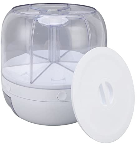 PP Rice Dispenser Tank, Space-Saving Design, Rotating Storage, 6 Grids for Home Kitchen Organization, Transparent Storage, Practical & Durable