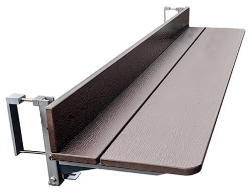 FVTVHEV Klappbar Balkonhängetisch Balkontisch zum Einhängen Gartentisch Klapptisch Massivholzmaterial Einfach zu montieren Hängetisch Für Garten Geeignet für den Außenbereich(120x37cm)