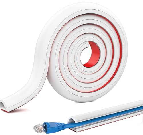 Flexibler Kabelkanal für Boden - 3.0m x 15mm Schlauchbrücke, Frei Abnehmbar - Kabelabdeckung und Kabelschutz für Haus, Hotel, Büro, Lager (Weiß)