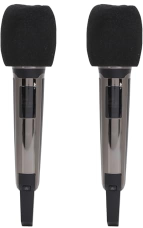Denash Micro Dynamique Professionnel sans Fil UHF, sans Cordons Emmêlés, Réception Sonore Pure, Aspect Métallique, Système de Microphone sans Fil avec Récepteur pour Chant karaoké,