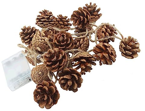 OKUMEYR Led Lichterkette Zapfen Warmweiß Batteriebetrieben Ohne Batterie Romantische Weihnachtsdeko Vielseitig Einsetzbar Für Innenräume