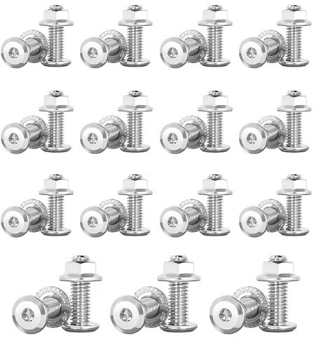 30 Stück Schlossschrauben M6×30 Edelstahl Flachkopfschrauben M6 mit Flanschmuttern Torbandschrauben für Industriemaschinen Heimdekoration