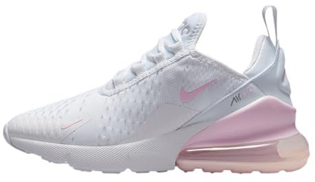 Nike Air Max 270 (GS) Scarpe per Il Tempo Libero per Bambini White/Pink Foam/Lt Smoke Grey 36.5