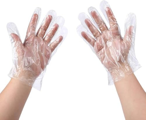 selling united Disposable Gloves Plastic Gloves 100 Counts for Cooking Food Prep Gloves Clear Food Service Gloves Safe Kitchen Gloves for Food Handling Household Cleaning Party Celebration| 1 Pack
